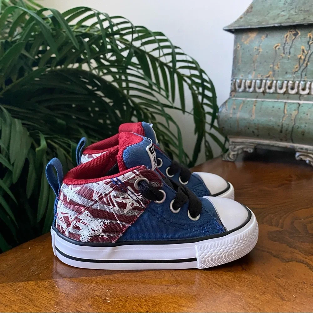 Converse American Flag Infant Size 4 High Top Sneakers